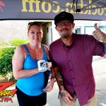 Tim Buc Moore with a loyal Buc Head at Olson House Coffee in Oroville California for Wake the Buc Up on 106.7 Z-Rock June 23rd 2022