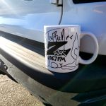 World famous Z-Rock "Doodle" mug customized by Tim Buc Moore at Fast Track Gas & Food in Los Molinos California for Wake the Buc Up on 106.7 Z-Rock August 11th 2022