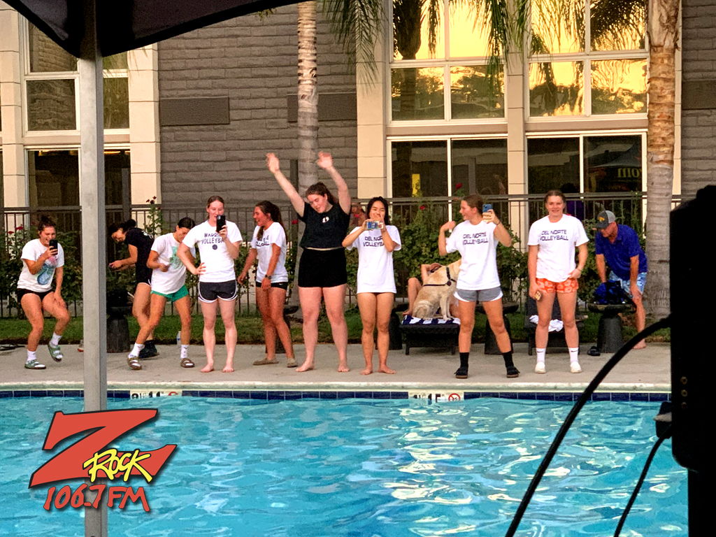 Students from Del Norte Volleyball in town enjoying Z-Rock's 90s Karaoke Pool Party at the Doubletree by Hilton in Chico CA Friday August 19th 2022