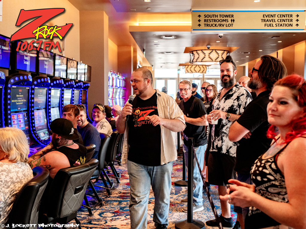 Boris provides encouragement for his slots tourney team at the 106.7 Z-Rock End of Summer pre-party at Rolling Hills Resort in Corning California Sunday September 4th 2022