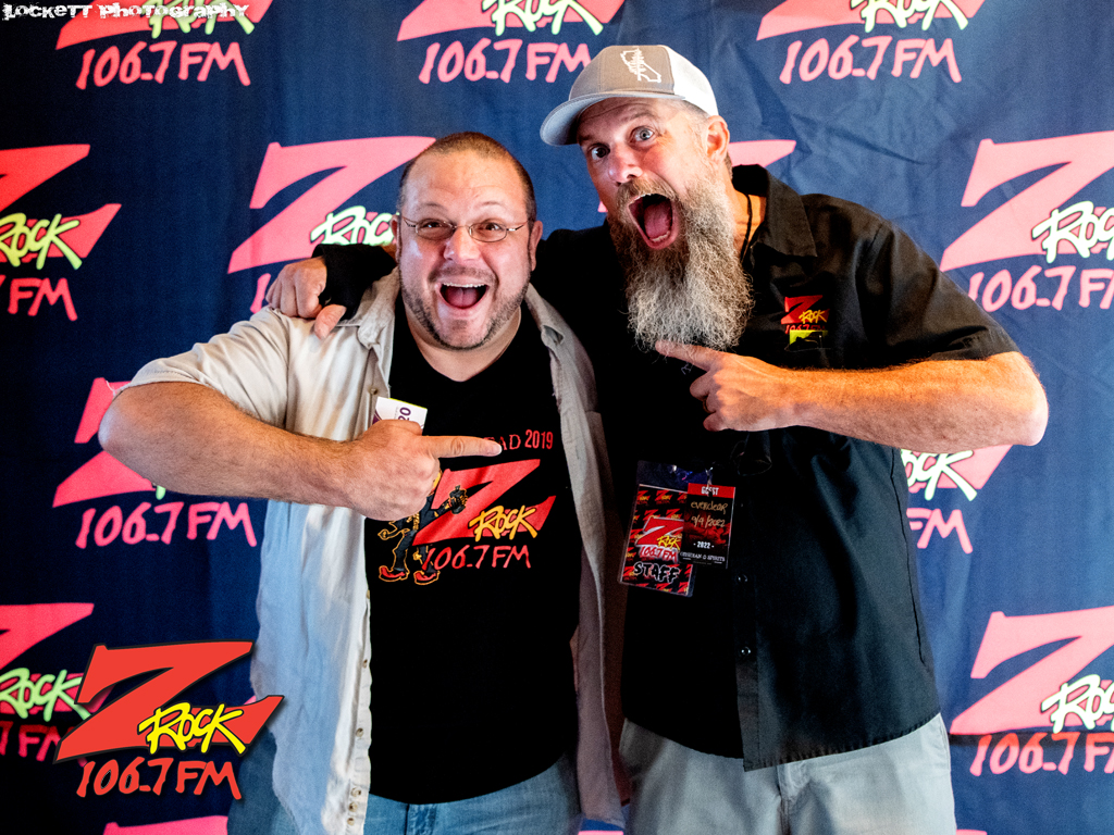 Boris and V from 106.7 Z-Rock pose at the End of Summer pre-party slots tournament at Rolling Hills Casinon Resort in Corning California on Sunday September 4th 2022
