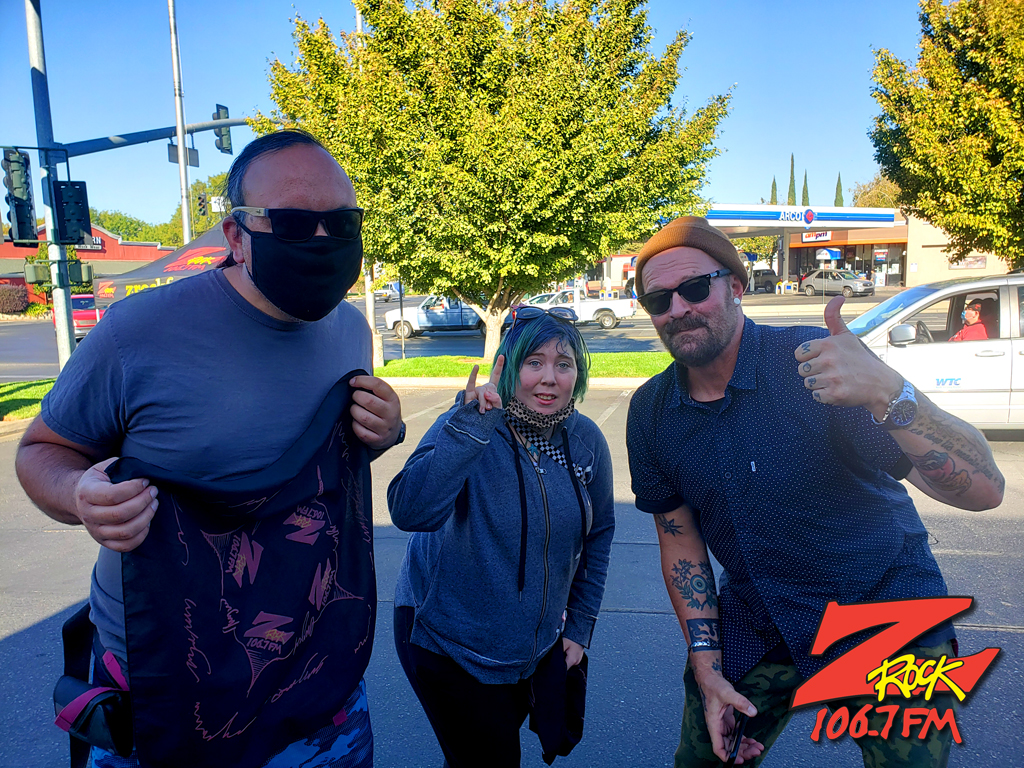 Tim Buc Moore with loyal Buc Heads at Carl's Jr. in Chico California for Wake the Buc Up on 106.7 Z-Rock October 21st 2022