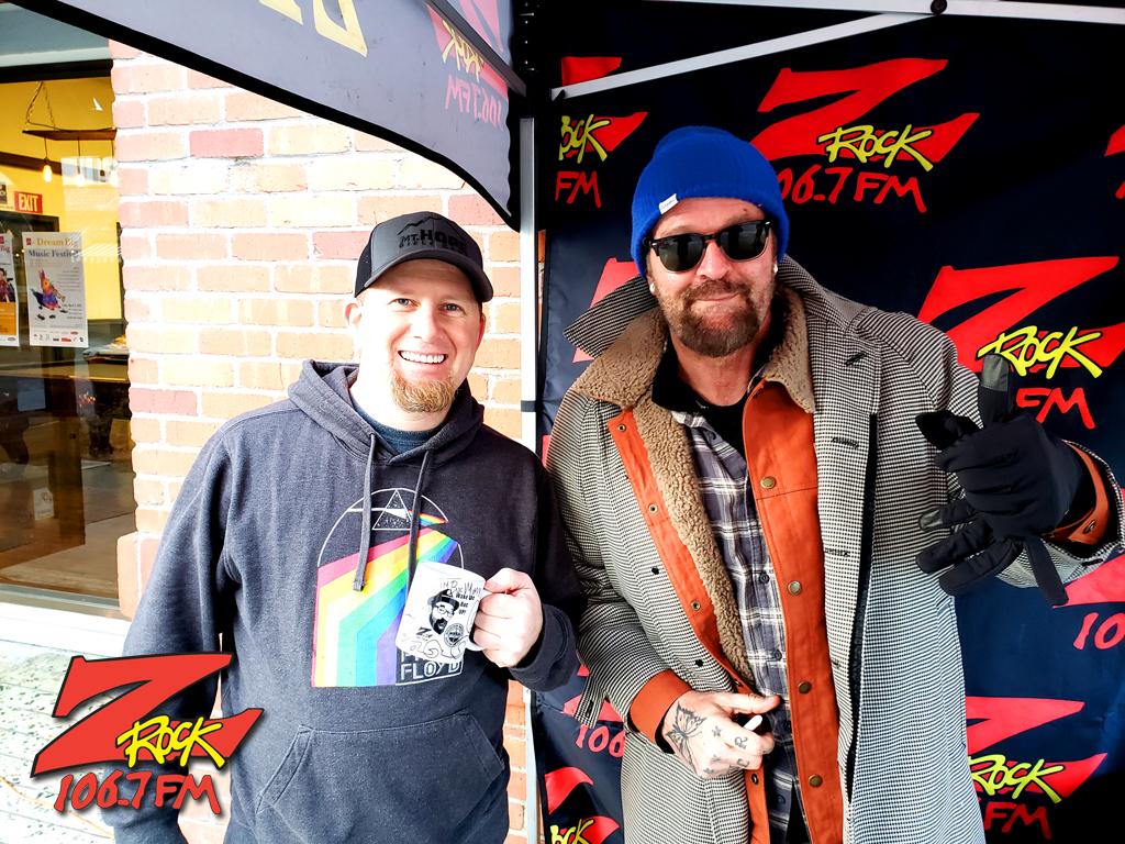 Tim Buc Moore with a loyal Buc Head at the Axiom Youth Center in Oroville California for Wake the Buc Up on 106.7 Z-Rock February 23rd 2023